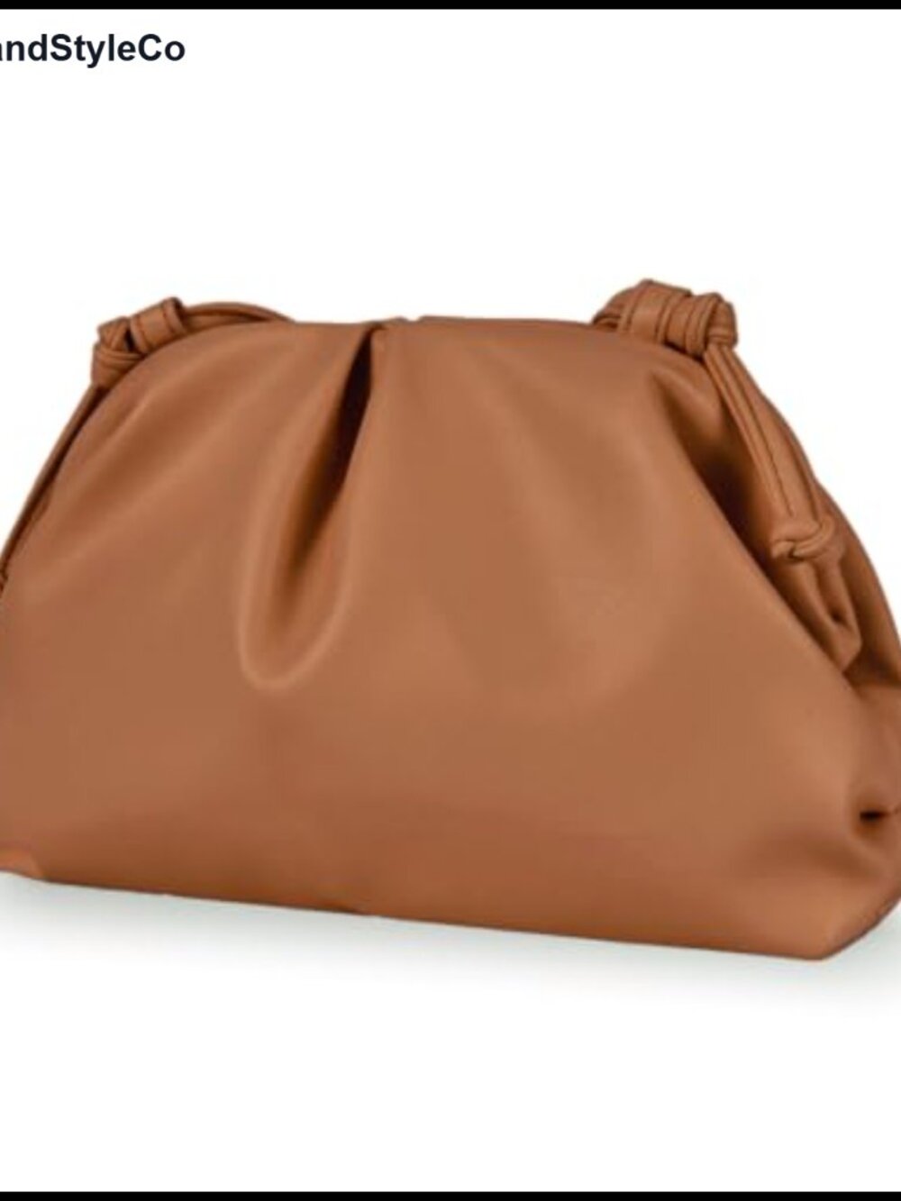 Pleated Vegan PU Leather Clutch Purse Super Soft Dumpling Bag Evening
